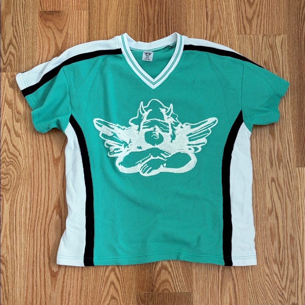 Boys Lie Teal, White & Black Mesh Jersey Sweatshirt
